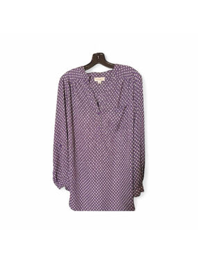 Dressbarn Women's 1X Purple Geometric Print Blouse (49JC)